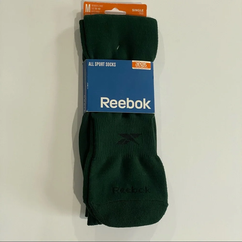 NEW Reebok All Sport Aegis Protected Socks Green Unisex Med Women 5-10 Kid 4-8